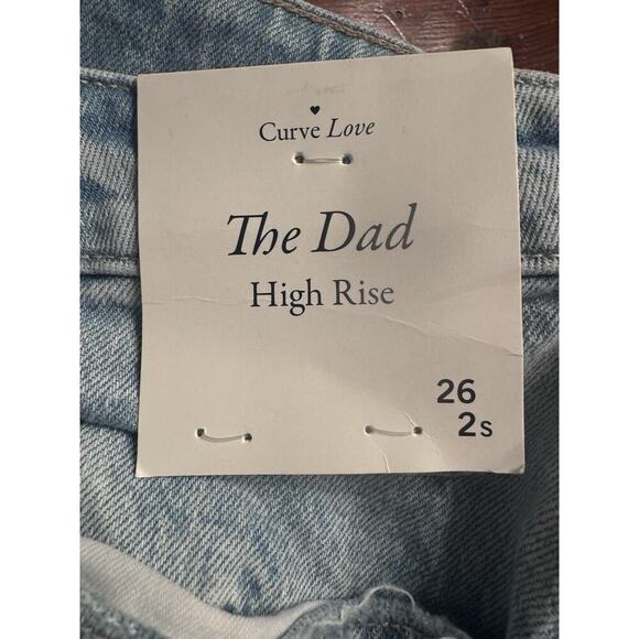 Abercrombie Jeans The Dad High Rise Curve Love, Ripped Wash 26/2S Distressed - Picture 5 of 14